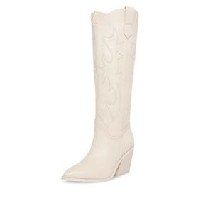Madden Girl Women's Arizona Western Boot, Bone Paris, 7.5- NEW WITH BOX